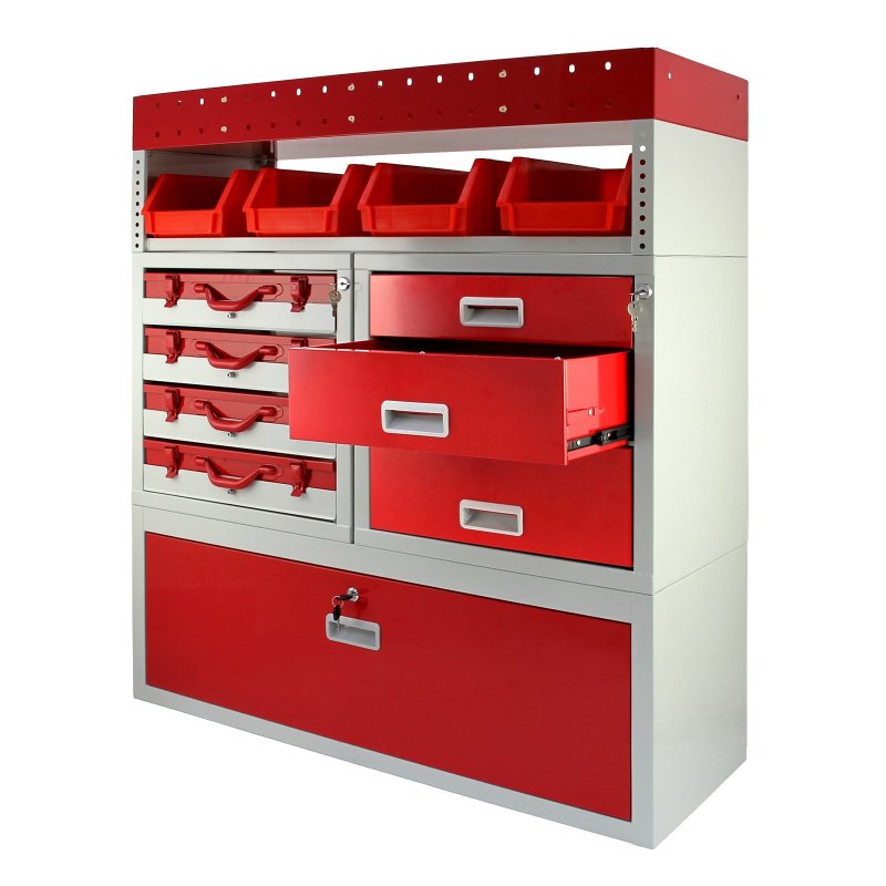 Monster Racking Firecracker Secure Van Racking Garage Storage Unit Red 101.6cm x 117.8cm x 36cm