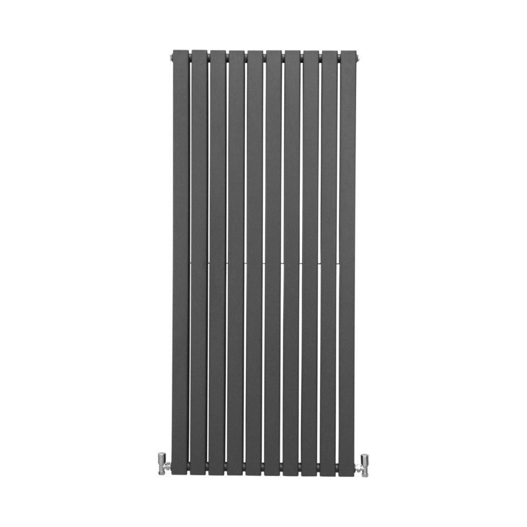 Anchithrate Radiator Anthracite Grey Designer Radiator 160x70cm - Vertical Double Panel: Yavolo