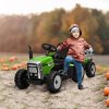 HOMCOM Electric Ride on Tractor 12V Kids Electric Car with Detachable Trailer Remote Control, Music, Horn, Lights, Start-Up Sound, for Ages 3-6 Years - Green