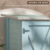 Outsunny Wooden Garden Storage Shed, Tool Cabinet Organiser with Shelves and Double Door, 110 x 55 x117cm, Light Grey
