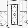 Outsunny Outdoor Garden Arch with Double Gates, Metal Garden Arbor for Climbing Plants, Roses, Vines, Wedding Arch for Outdoor, 114L x 36W x 232H cm, Black