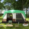 Outsunny 6-7 Man Camping Tent, 3000mm Waterproof Family Tunnel Tent with Sewn in Groundsheet and Top Light Hook, Portable with Bag, for Fishing Hiking Festival, Green