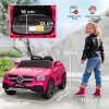 AIYAPLAY Mercedes-Benz GLC Coupe Licensed Kids Ride on Car, 12V Battery Powered Kids Electric Car with Remote Control, Soft Start, LED Light, Music, MP3, 3 Speed, for 3-6 Years, Pink
