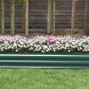 Outsunny Galvanised Raised Bed for Garden, Rectangular Outdoor Elevated Planter Box with Safety Edging and Open Bottom for Growing Flowers, Herbs and Vegetables, 240 x 60 cm, Green
