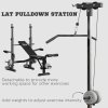HOMCOM Adjustable Weight Bench with Pulley System, Incline Bench Press Set with Squat Rack, Leg Developer, Butterfly and Weight Storage, for Home Gym Full Body Workout