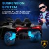 HOMCOM Lamborghini Veneno Licensed 12V Ride on Car, Electric Car for Kids with Butterfly Doors, 7km/h Kids' Electric Ride on with Remote, Music, Horn, Suspension for Ages 3-6 Years, Black