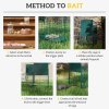 PawHut Two-Door Live Trap for Small Animals, Outdoor and Indoor Animal Trap for Rat, Mice, 100 x 25 x 28cm - Dark Green
