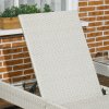 Outsunny 3-piece PE Rattan Sun Lounger Set with Adjustable 5-Position Recliner, Patio Chaise Lounge Chair Set with Cushions, Headrests, Glass Top Square Coffee Table, Light Grey