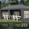 Outsunny 3 x 6m Garden Pop Up Gazebo, Height Adjustable Marquee Party Tent with Sidewalls, Storage Bag, Grey