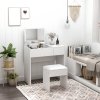 HOMCOM Dressing Table with Flip-Up Mirror and Cushioned Stool, Makeup Vanity Desk with Hidden Compartments and Storage Drawer, Convertible Writing Table for Bedroom, White