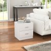 HOMCOM Bedside Table with 2 Drawers, Modern Nightstand, Cabinet Drawers Side Storage Unit for Bedroom, Living Room
