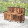 Outsunny Garden Arch Wood Bench Outdoor Storage Box Garden Furniture Chair 115L x 45W x 75Hcm, Brown