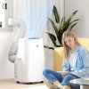 HOMCOM 14000 BTU Portable Air Conditioner, 3 in 1 Dehumidifier Cooling Fan, with Sleep Mode, Remote, LED Display, 24H Timer, Wheels, 40m², Window Venting Kit, A Energy Efficiency, White