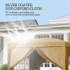 Outsunny 3 x 3 Meters Pop Up Water Resistant Gazebo Wedding Camping Party Tent Canopy Marquee with Carry Bag and 2 Windows, Khaki