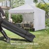 Outsunny 3 x 3 (M) Pop Up Gazebo, UPF 30+ with 2 Sidewalls, Leg Weight Bags and Wheeled Bag, Height Adjustable Party Tent Event Shelter for Garden, Patio, White
