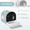 PawHut Cat Litter Box Kitten Litter Tray w/ Hood, Scoop, Filter, Flap Door, 43 x 44 x 47cm - Green