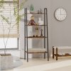 HOMCOM Ladder Shelf, Bookshelf, 4-Tier Industrial Storage Rack for Living Room, Bedroom, Kitchen