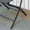 Outsunny 3 Pieces Folding Rattan Bistro Set, Garden Furniture Bistro Set with Folding Garden Table and Chairs, Wicker Balcony Furniture for Outdoor, Patio, Porch, Brown