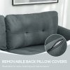 HOMCOM Convertible Modular Sectional Sofa with Storage, Tufted 2 Seater Sofa Set, L Shaped Couch with Ottoman, Wood Frame for Living Room