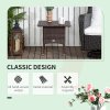 Outsunny Rattan Side Table, Outdoor Coffee Table with Plastic Board Under the Full Woven Table Top for Patio, Garden, Balcony, Mixed Brown