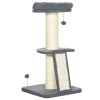 PawHut Cat Tree Tower, Cat Activity Centre, with Sisal Scratching Post, Multi Level Cat Climbing Frame Indoor, 48 x 48 x 92 cm, Dark Grey