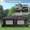 Outsunny 3 x 6m Garden Pop Up Gazebo, Height Adjustable Marquee Party Tent with Sidewalls, Storage Bag, Black
