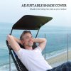 Outsunny Zero Gravity Lounger Chair, Folding Reclining Patio Chair with Shade Cover, Padded Seat, Cup Holder, Soft Cushion and Headrest for Poolside, Camping, Black