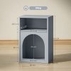 HOMCOM Bedside Table, Modern Bedside Cabinet with 2 Open Compartments and Unique Arch Design, Side Table for Living Room, Bedroom, Grey