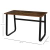 HOMCOM Computer Table, Writing Desk with Steel Frame and Wood Top, Industrial Home Study Table, 115 x 58 x 74.5cm, Rustic Brown and Black