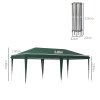 Outsunny Pop Up Gazebo 3 x 6m, Foldable Canopy Tent, Height Adjustable Wedding Awning Canopy w/ Carrying Bag, Green