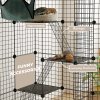 PawHut Cat Cage Indoor, DIY 4 Tier Wire Cat Enclosure with Hammock, Ramps, Doors, Jumping Platforms, Detachable Catio Indoor for 1-3 Cats, 105 x 70 x 140 cm, Black