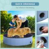 PawHut Foldable Dog Paddling Pool Pet Cat Swimming Pool Indoor/Outdoor Collapsible Summer Bathing Tub Shower Tub Puppy Washer (120 x 30H cm, Blue)