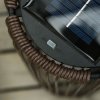 Outsunny Garden Rattan Lamp, 61 cm Tall Solar Rattan Floor Lamp, Solar Garden Light with Auto On/Off LED Light, IP44 Waterproof for Outdoor, Porch, Pathway, Terrace, Brown