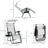 Outsunny Foldable Reclining Garden Chair with Headrest, Zero Gravity Deck Sun Lounger Seat Chair with Footrest, Armrest, Cup Holder & Canopy Shade, White