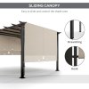 Outsunny 3 x 3(m) Garden Pergola, Outdoor Pergola Gazebo with Adjustable Canopy, Sun Shade Patio Canopy Shelter, Beige