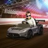 AIYAPLAY Maserati GT2 Licensed 12V Electric Car for Kids, Kids' Electric Ride on with Suspension System, Remote Control, USB, Music, Horn, Lights, Auxiliary Wheels, for Ages 3-5 Years, Grey