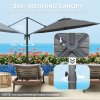 Outsunny 3 x 3(m) Cantilever Parasol with Cross Base, Garden Umbrella with 360 Rotation, Crank Handle and Tilt for Outdoor, Patio, Black