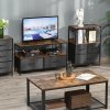 HOMCOM 3 Drawer Storage Chest Unit Home Cabinet w/ Shelves Home Living Room Bedroom Entryway Living Furniture