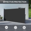 Outsunny Retractable Side Awning, Garden Privacy Screen Divider, Full Cassette Wind Breaker for Hot Tub, Balcony, Terrace, Pool, 400 x 160cm, Black