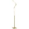 HOMCOM LED Floor Lamp with 3 Adjustable Brightness, Modern Dimmable Standing Lamp with Foot Switch for Bedroom, Living Room, Gold Tone