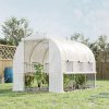 Outsunny 3 x 2 x 2m Polytunnel Greenhouse with Roll-up Sidewalls, Door and 6 Mesh Windows, Walk In Green House with UV-resistant PE Cover, White