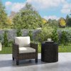 Outsunny Single Seater Rattan Garden Armchair, PE Wicker Rattan Chair with Armrests and Cushions, Garden Chair with Galvanised Steel Frame for Conservatory, Porch, Brown