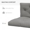Outsunny 2 Seater Outdoor Seat Cushions Back Cushion for Pallet, Water Repellent Seat Pads, Light Grey