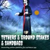 Outsunny 10 FT Halloween Inflatable Skeleton, Scary Halloween Decoration, Inflatable Giant Long Tongue Skeleton Blow Up Decoration with Built-in LED Lights for Yard Garden Indoor Outdoor Decor