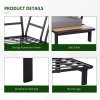 Outsunny 4 Pieces Aluminium Garden Furniture Sets with Thick Padded Cushion, 5 Seater Outdoor L Shape Corner Sofa Conversation Set, w/ Coffee Table and Sofa Side Table for Patio, Deck, Dark Grey