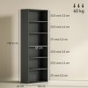 HOMCOM 6 Tier Bookshelf, Freestanding Bookcase with Adjustable Shelves, Display Storage Unit for Living Room, Bedroom, Study, 60 x 24 x 158.5 cm