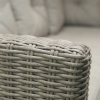 Outsunny Rattan Garden Furniture with Fire Pit and Waterproof Cover, 8 Seater Garden Corner Sofa Set with 11.8 KW Fire Pit Table, Ottomans and Olefin Cushions, Outdoor Conservatory Furniture, Grey