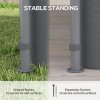 Outsunny 3 x 3 m Garden Gazebo, Double Roof Metal Gazebo with Curtains and Solar-Powered LED Lights, Outdoor Canopy Shelter for Patio, Deck, Dark Grey