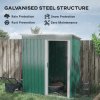 Outsunny 5 x 3ft Garden Storage Shed with Sliding Door and Sloped Roof, Lean to Outdoor Equipment Tool Shed for Garden, Green