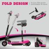 HOMCOM Folding Ride on Powered Scooter, 120W, with Warning Bell, 15km/h Maximum Speed, for Ages 4-14 Years, Pink